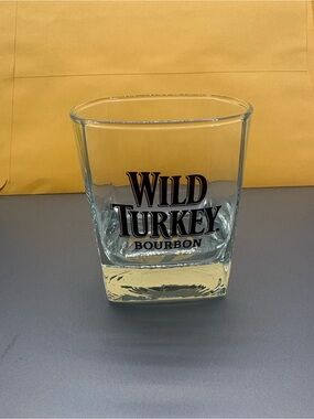 Wild Turkey Bourbon Square Bottom Rocks Glass